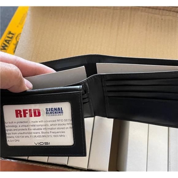 Men Bifold Genuine Leather Slim Minimalist RFID Blocking Wallet - Picture 3 of 4